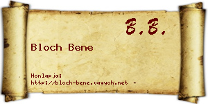 Bloch Bene névjegykártya